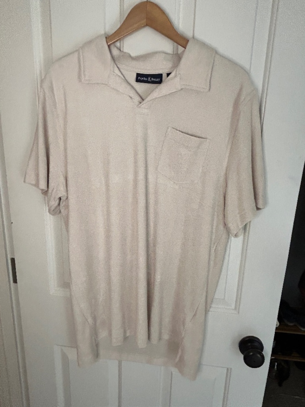NWT Psycho Bunny Fresno Towelling Polo - Natural Linen - Large